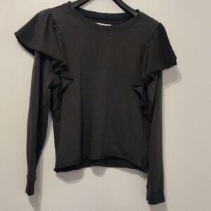Pistola Charcoal Ruffle Long Sleeve Top